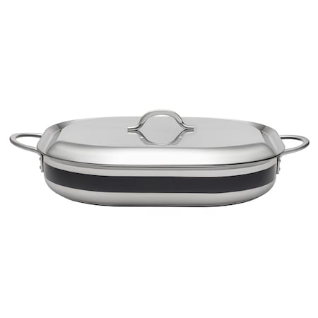 Bon Chef Country French 2 Oblong Pan W/Lid  15" X 11" X 2 7/8"  5 Qt - Black 71023-CF2-B